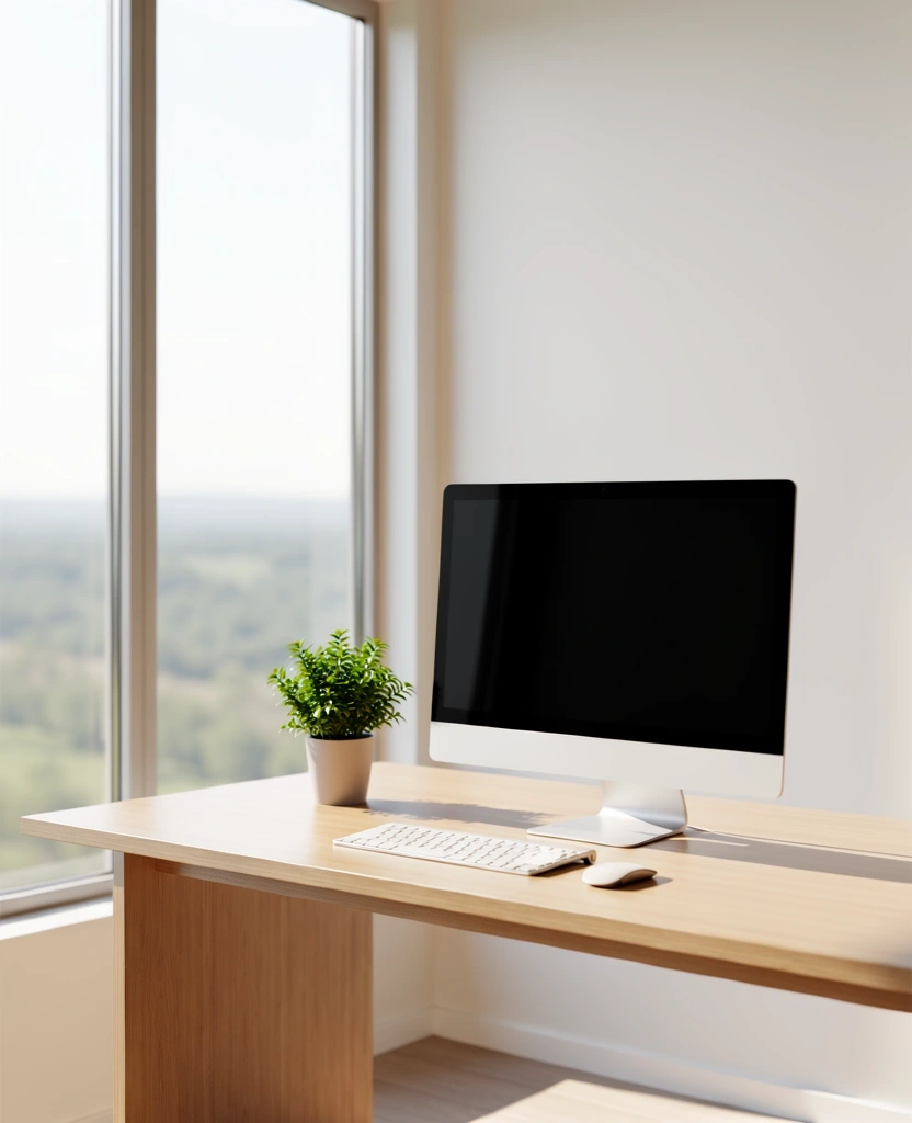 Environnement de travail ergonomique et vue sur l'extérieur